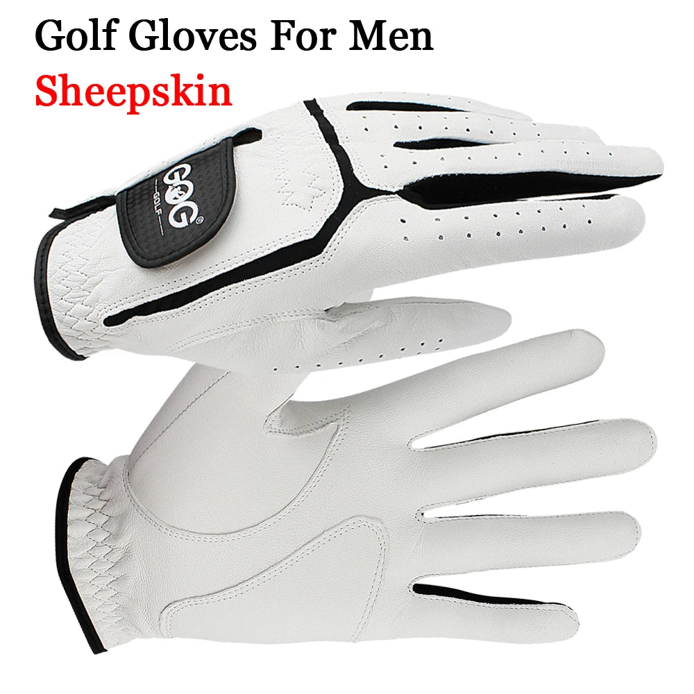 Men's Premium Sheepskin Leather Golf Gloves – Genuine Leather with Lycra & Reinforced Palm