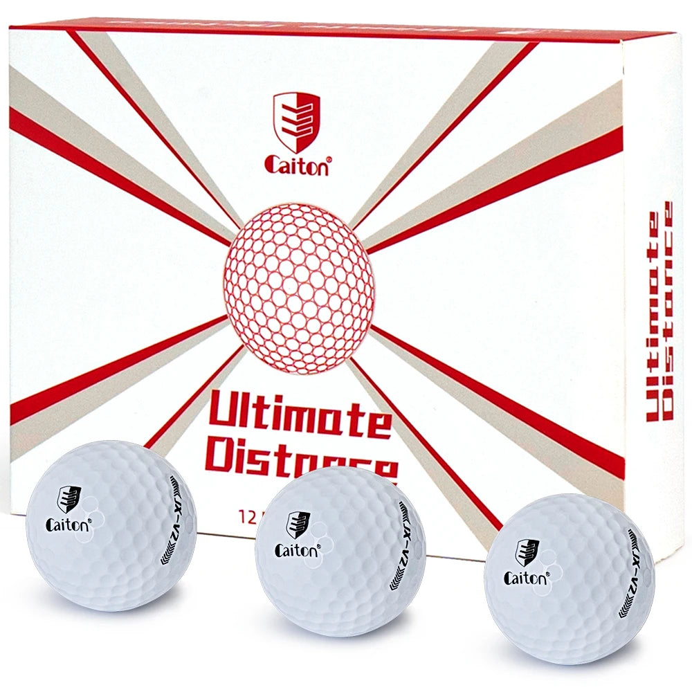 Caiton 12/6/3 Pack Premium Distance Golf Balls – Double Core, Soft Feel