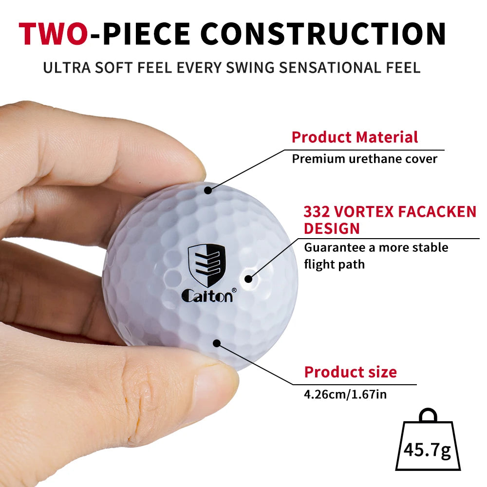 Caiton 12/6/3 Pack Premium Distance Golf Balls – Double Core, Soft Feel