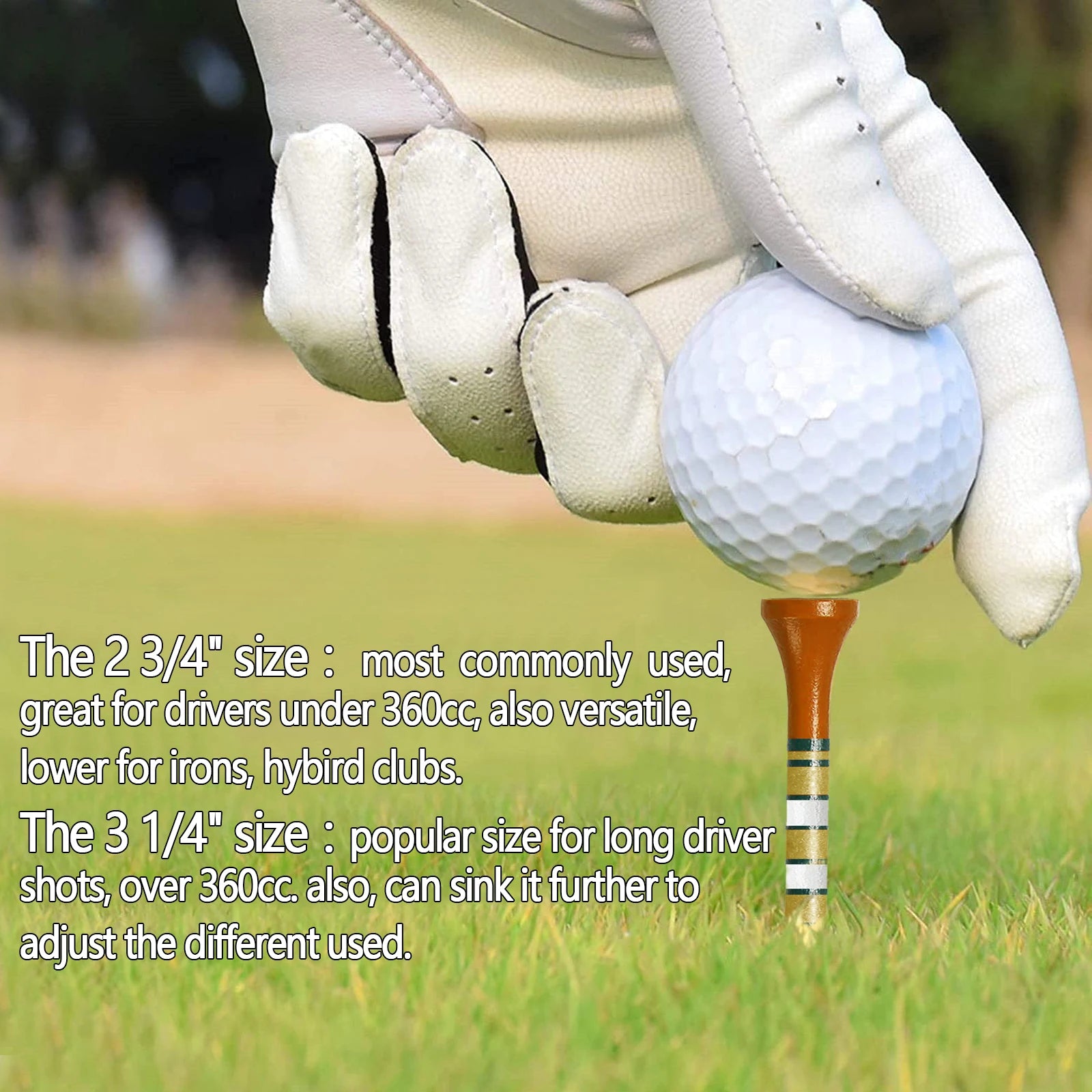 50 Pack Bamboo Golf Tees – 3.25" & 2.75" Durable Practice Tees