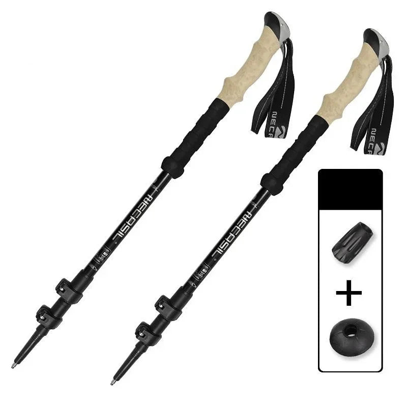 2PCS Ultralight Trekking Poles – Telescopic Walking & Hiking Sticks