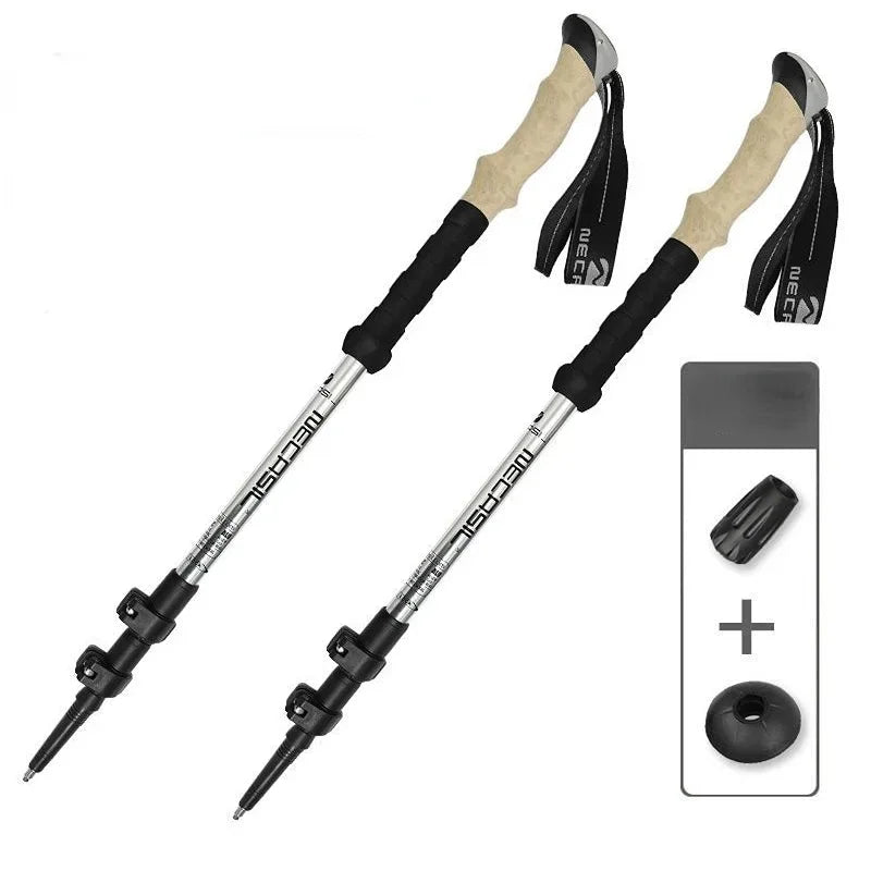 2PCS Ultralight Trekking Poles – Telescopic Walking & Hiking Sticks