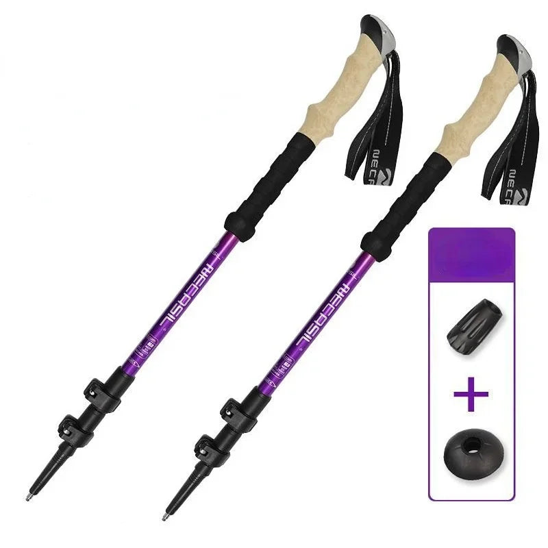 2PCS Ultralight Trekking Poles – Telescopic Walking & Hiking Sticks