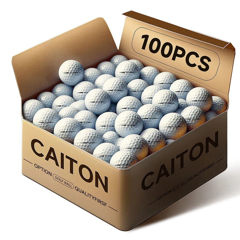 Caiton 100 Pack 2-Layer Golf Balls – 332 Dimples – Max Distance & Durability