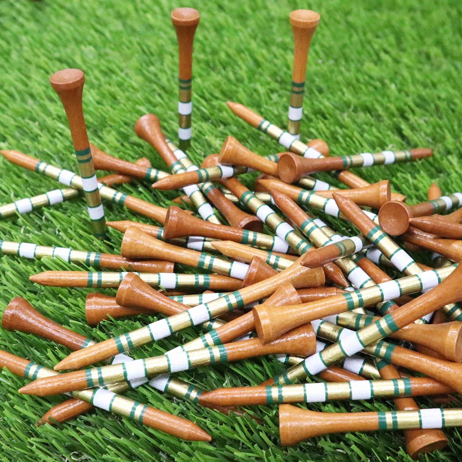 50 Pack Bamboo Golf Tees – 3.25" & 2.75" Durable Practice Tees