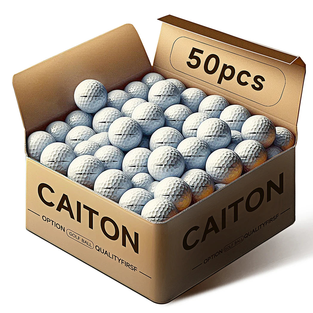 Caiton 50 Pack 2-Layer Golf Balls – Distance & Spin Performance