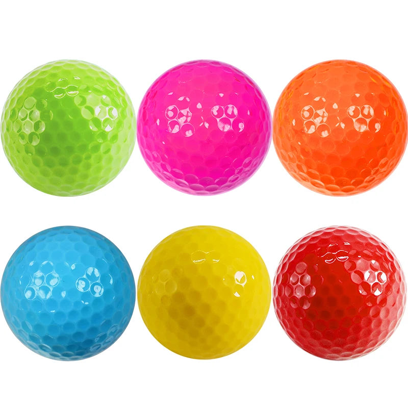 6 Pack Multi-Colored Practice Golf Balls – Novelty Gift Set