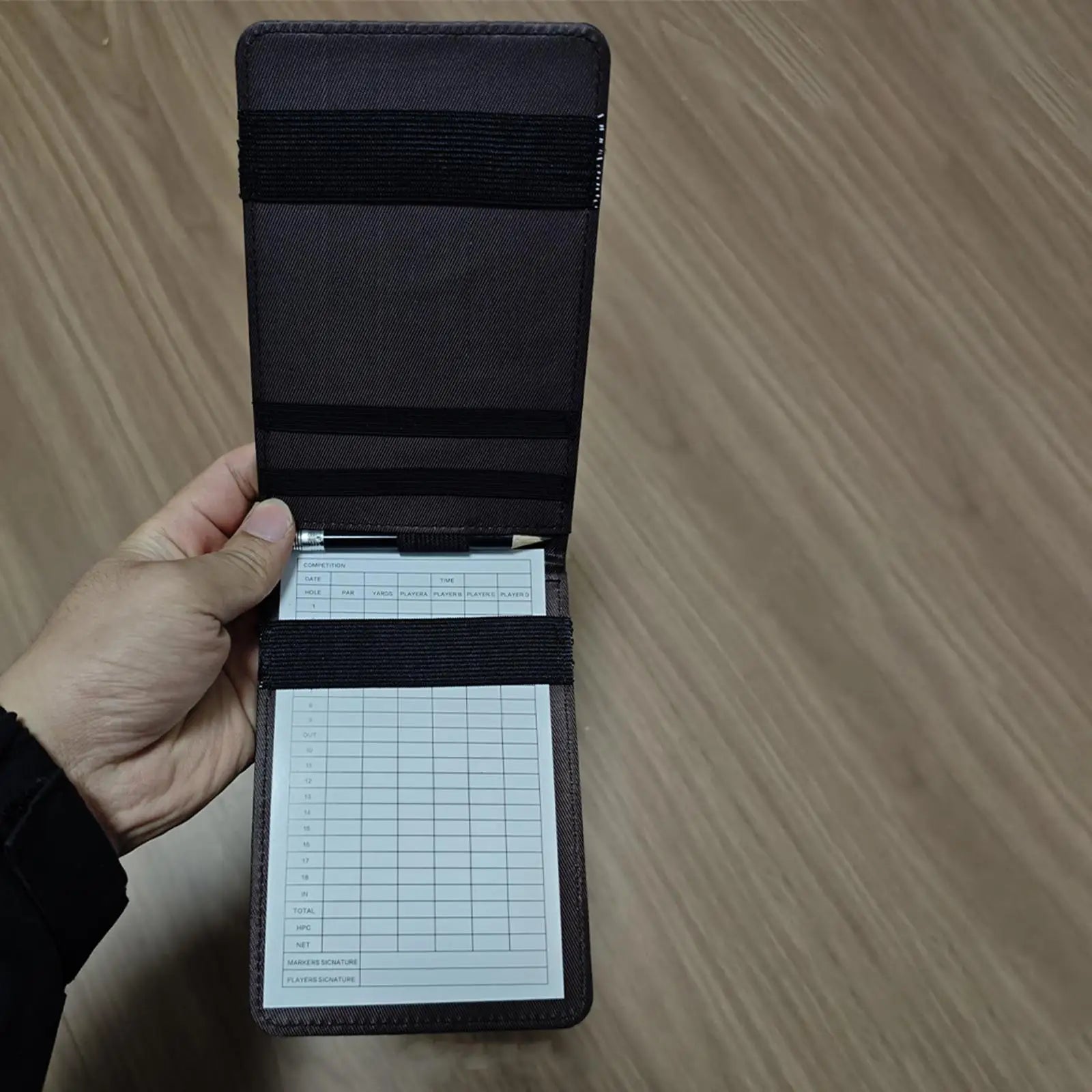 Leather Golf Scorecard Holder with Pencil – Score Counter Book