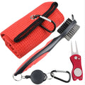 Golf Cleaning Kit Includes 40x60CM Towel Golf Club Brush and Golf Divot Repair Tool