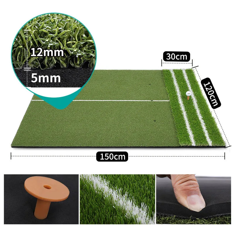 Golf Strike Mats Auxiliary Line Guide 1.2x1.5m Outdoor Swing Pad