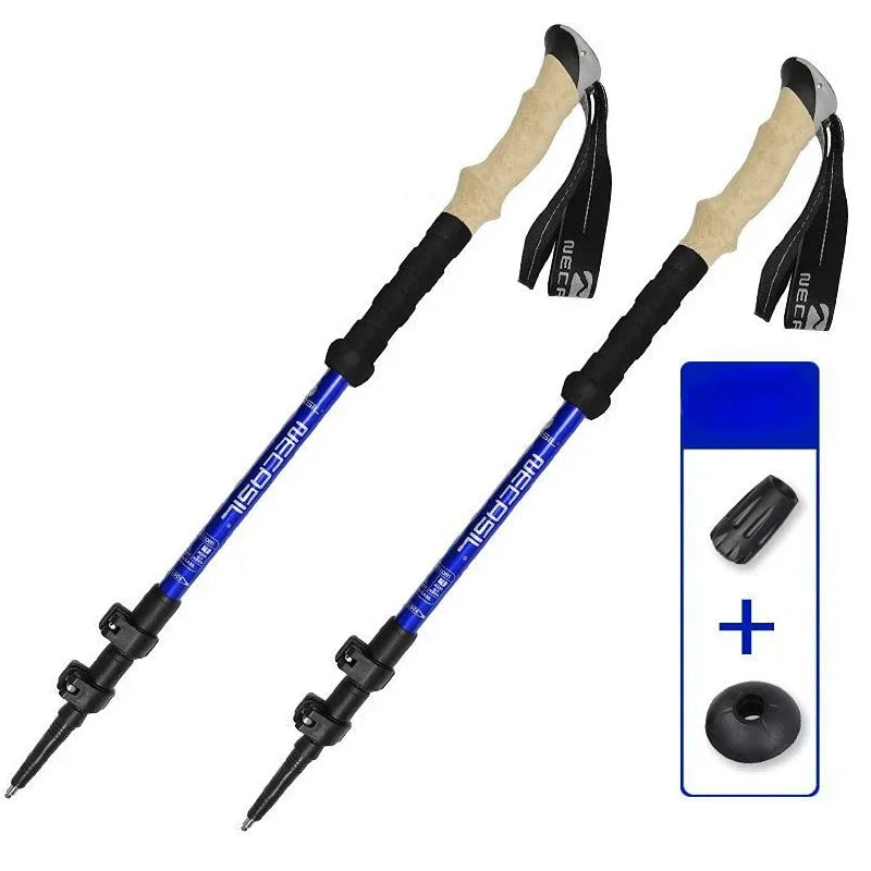 2PCS Ultralight Trekking Poles – Telescopic Walking & Hiking Sticks