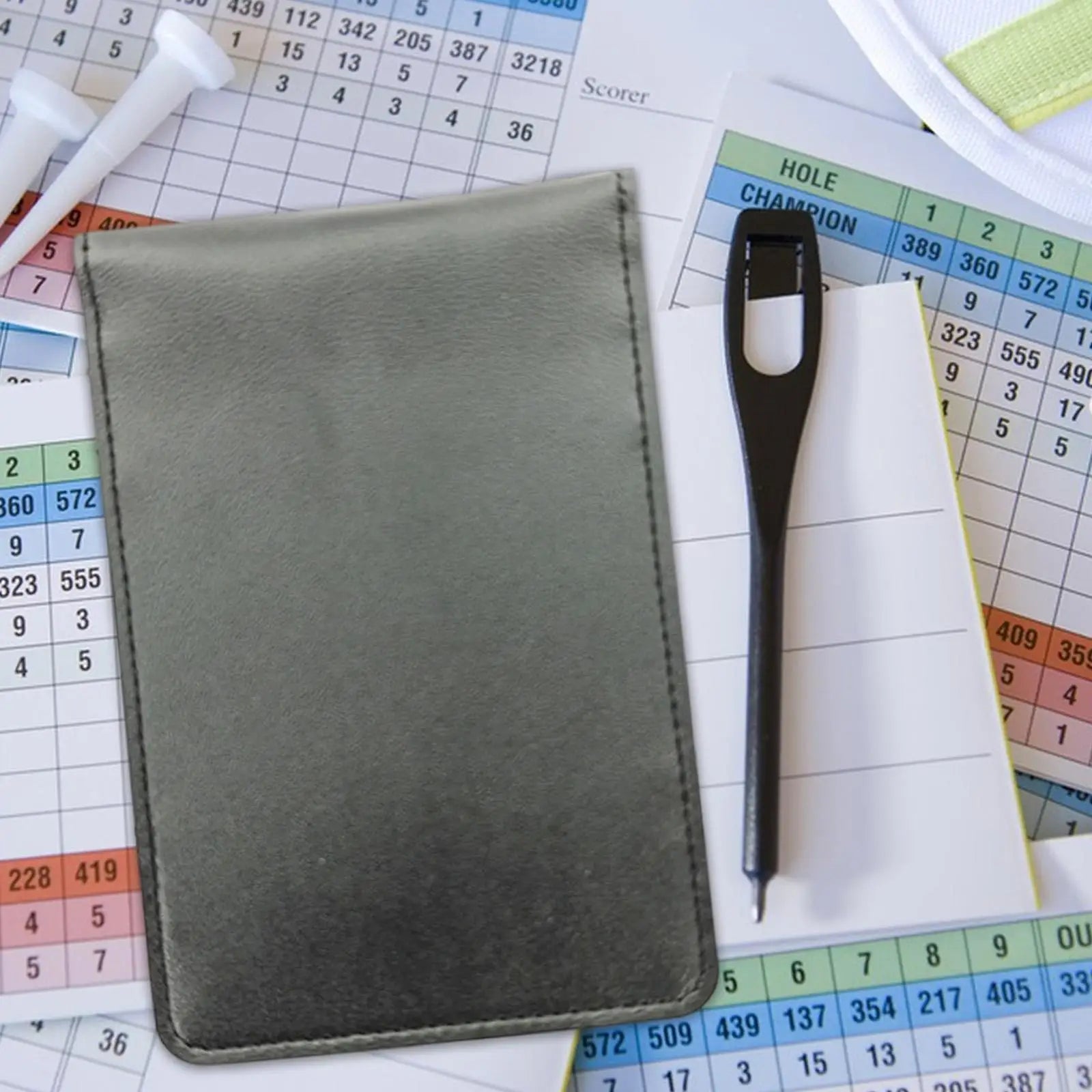 Leather Golf Scorecard Holder with Pencil – Score Counter Book