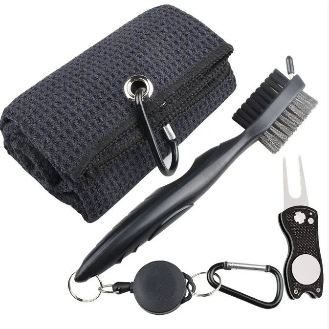 Golf Cleaning Kit Includes 40x60CM Towel Golf Club Brush and Golf Divot Repair Tool