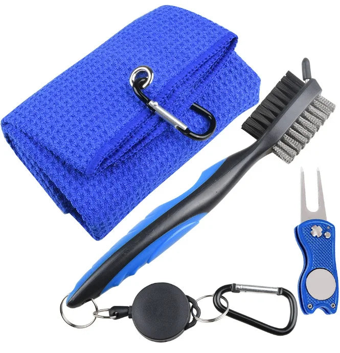 Golf Cleaning Kit Includes 40x60CM Towel Golf Club Brush and Golf Divot Repair Tool