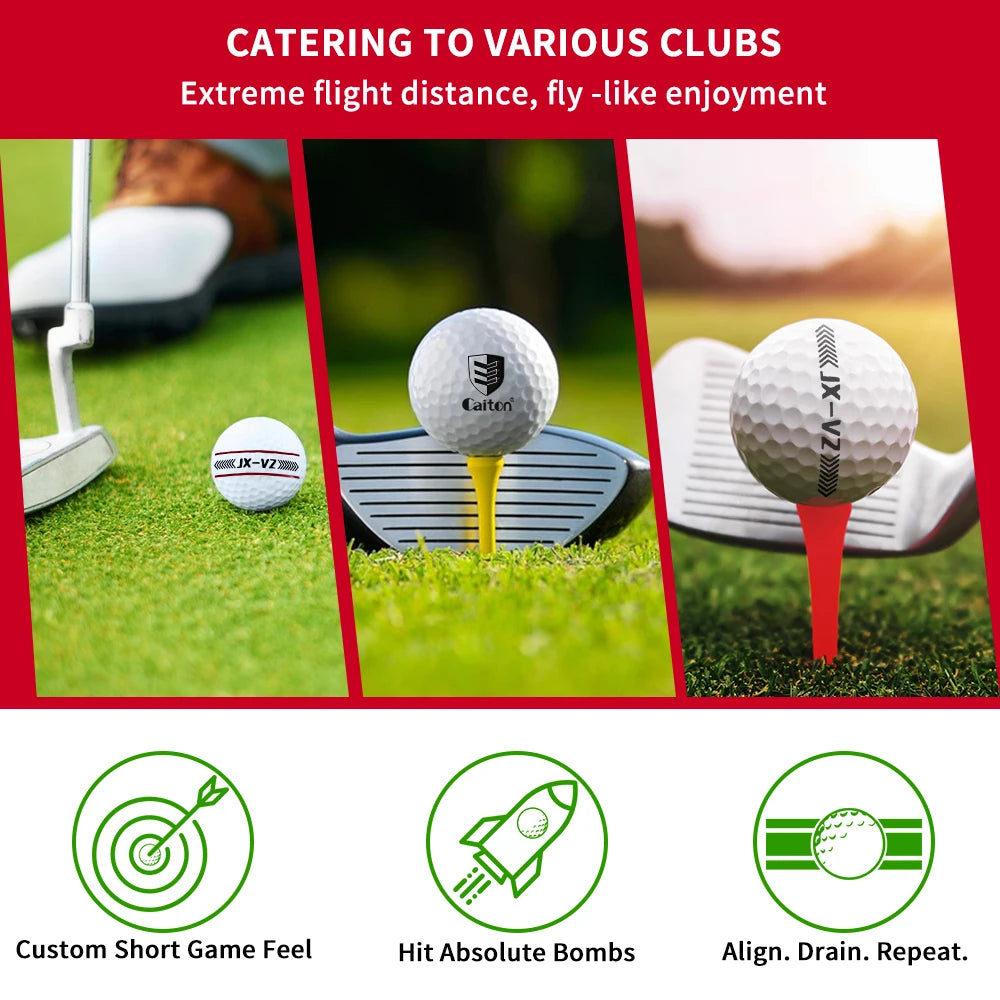 Caiton 12/6/3 Pack Premium Distance Golf Balls – Double Core, Soft Feel