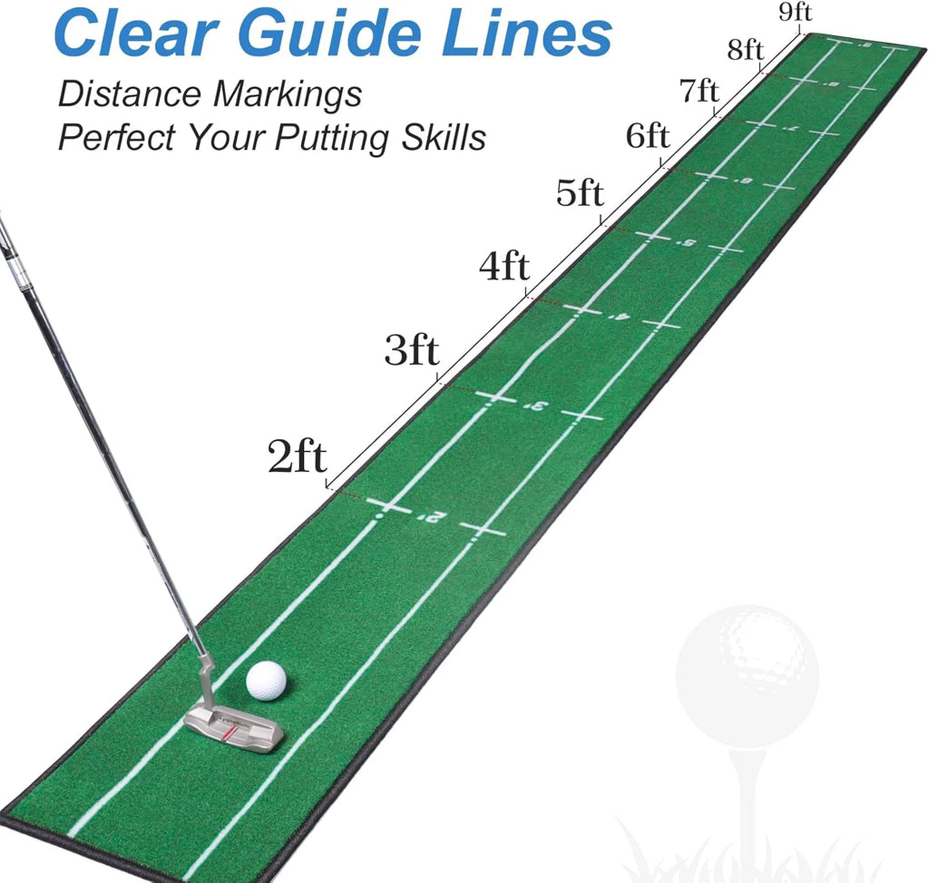 Professional Golf Putting Mat – Indoor/Outdoor with Distance Markers