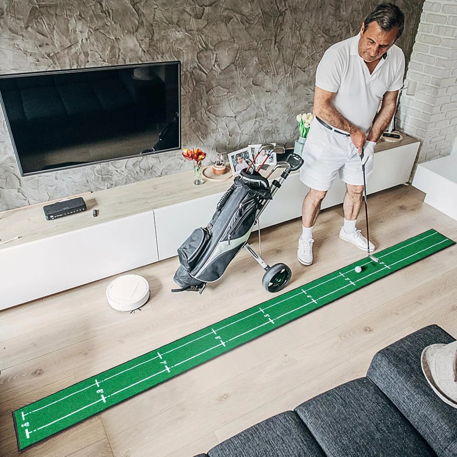 Professional Golf Putting Mat – Indoor/Outdoor with Distance Markers