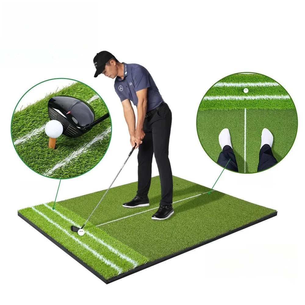 Golf Strike Mats Auxiliary Line Guide 1.2x1.5m Outdoor Swing Pad