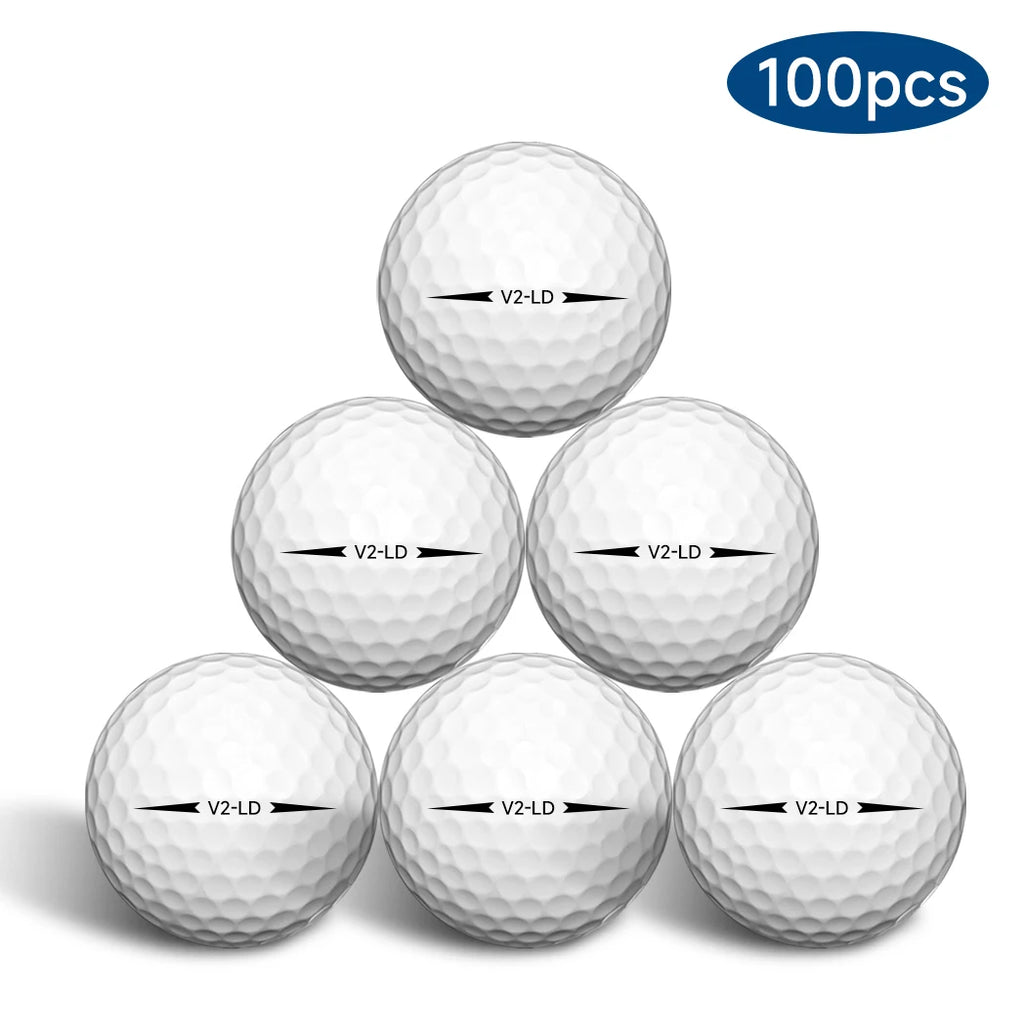 Caiton 100 Pack 2-Layer Golf Balls – 332 Dimples – Max Distance & Durability