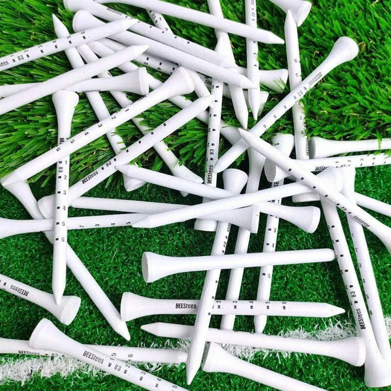 50 Pack Wooden Golf Tees – Durable Practice Tees with Stabilizer Design