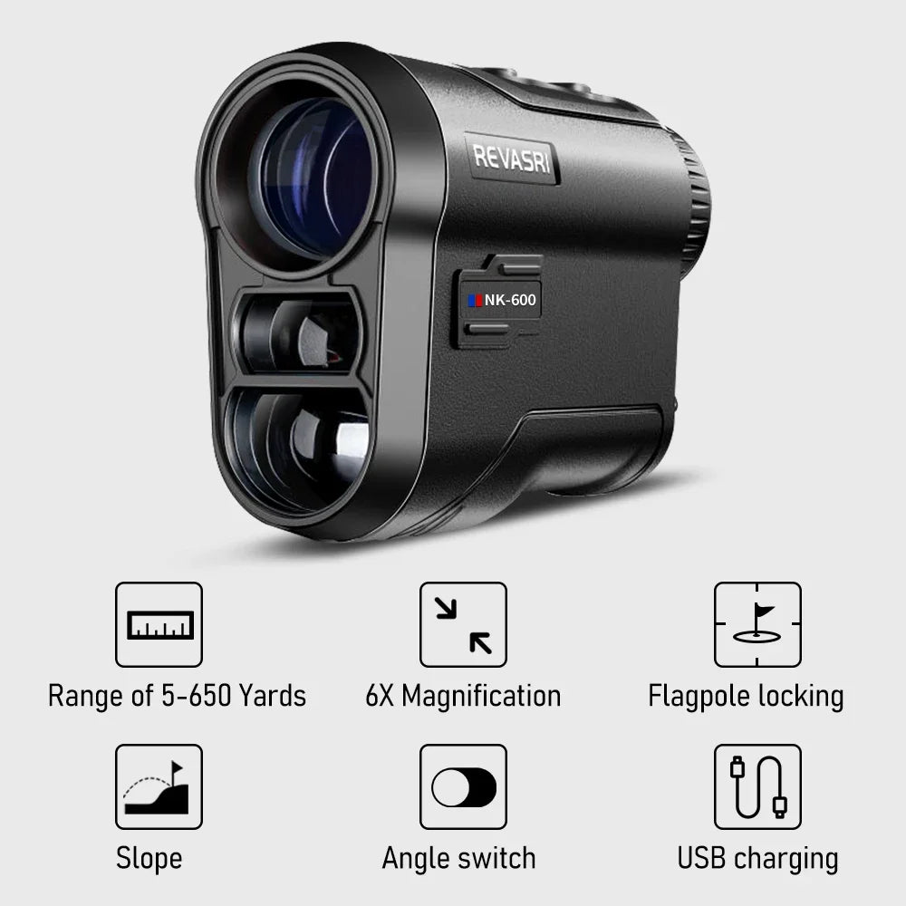 REVASRI 600M Golf Laser Rangefinder with Slope Compensation & Flag Lock