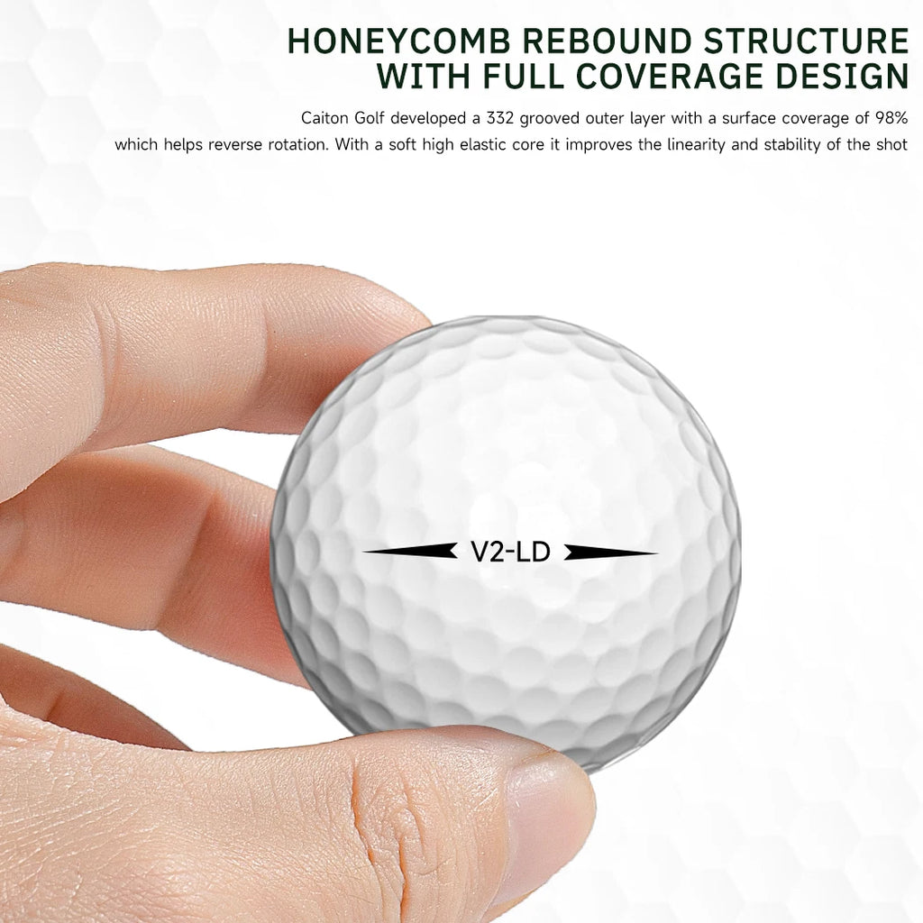 Caiton 100 Pack 2-Layer Golf Balls – 332 Dimples – Max Distance & Durability