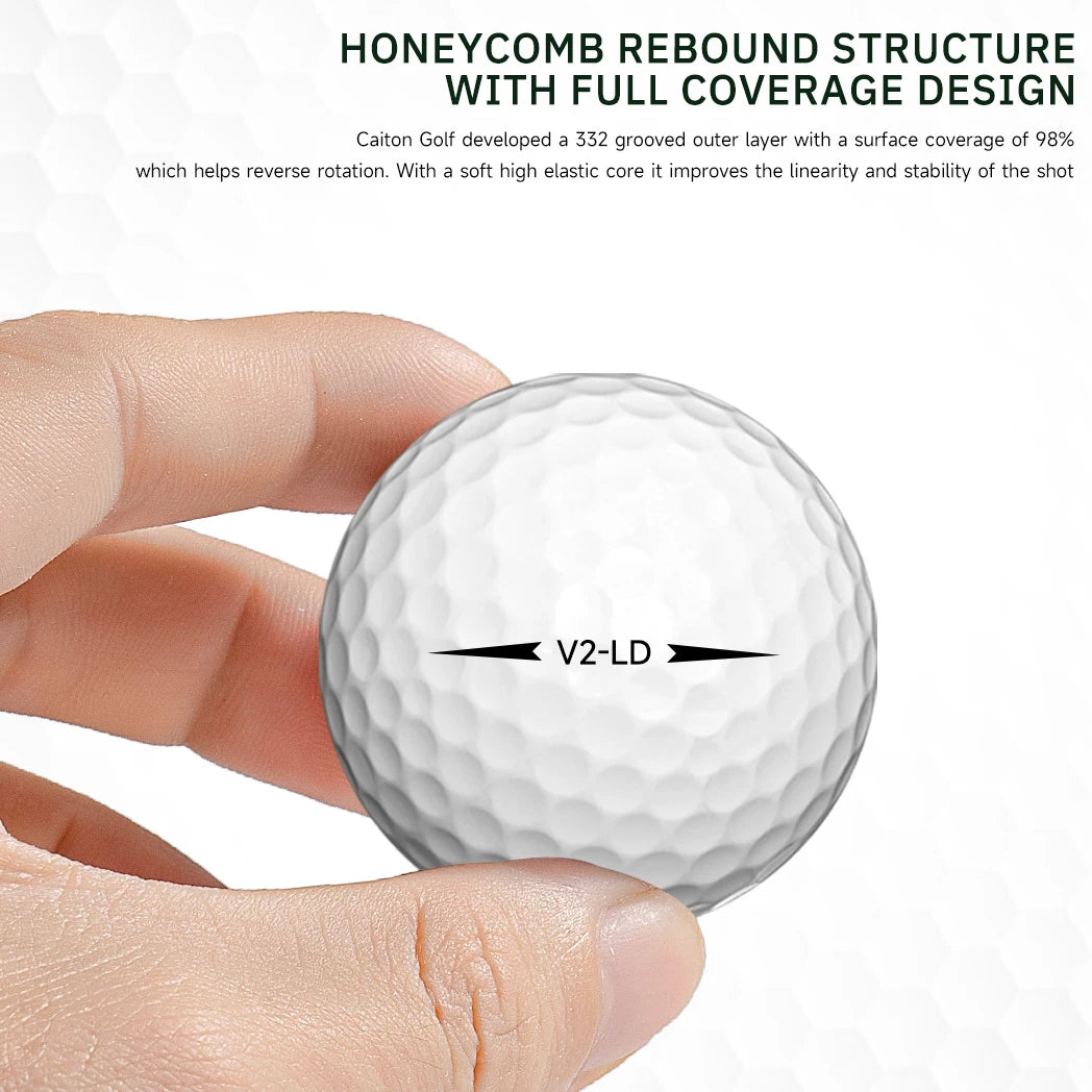 Caiton 100 Pack 2-Layer Golf Balls – 332 Dimples – Max Distance & Durability