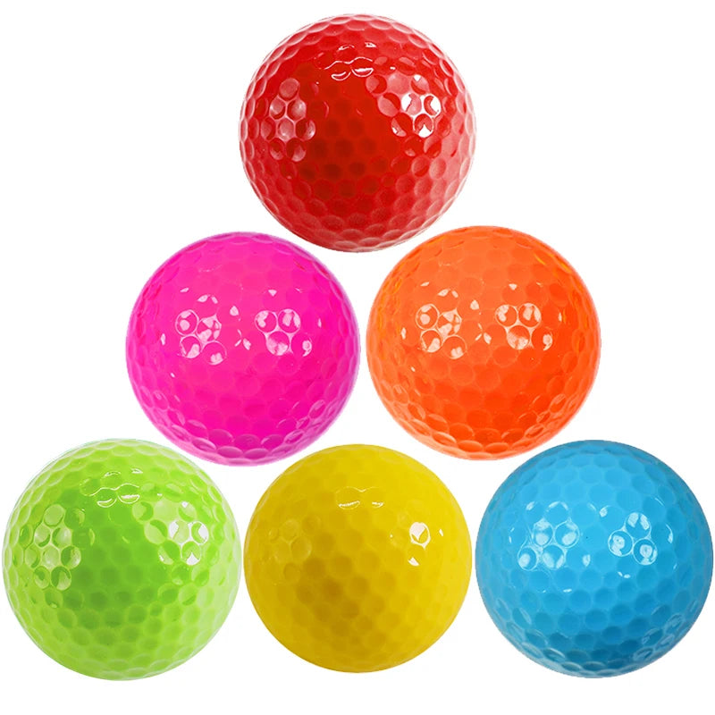 6 Pack Multi-Colored Practice Golf Balls – Novelty Gift Set