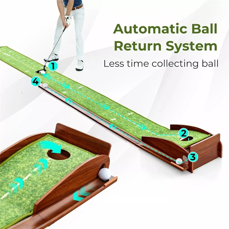 Putting Green Mat with Automatic Ball Return – Indoor & Outdoor Use