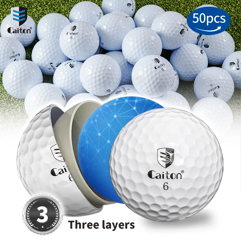 Caiton 50 Pack 3-Layer Golf Balls – Advanced Spin & Distance Control