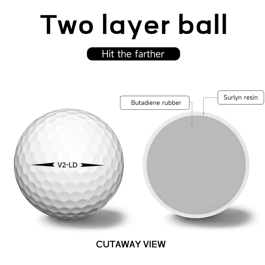 Caiton 100 Pack 2-Layer Golf Balls – 332 Dimples – Max Distance & Durability