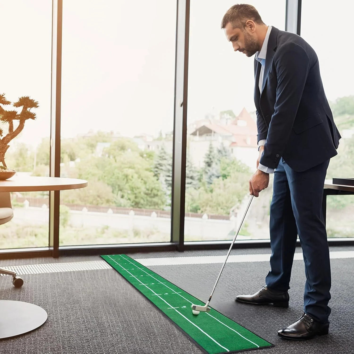 Professional Golf Putting Mat – Indoor/Outdoor with Distance Markers