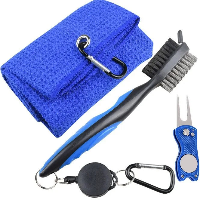Golf Cleaning Kit Includes 40x60CM Towel Golf Club Brush and Golf Divot Repair Tool