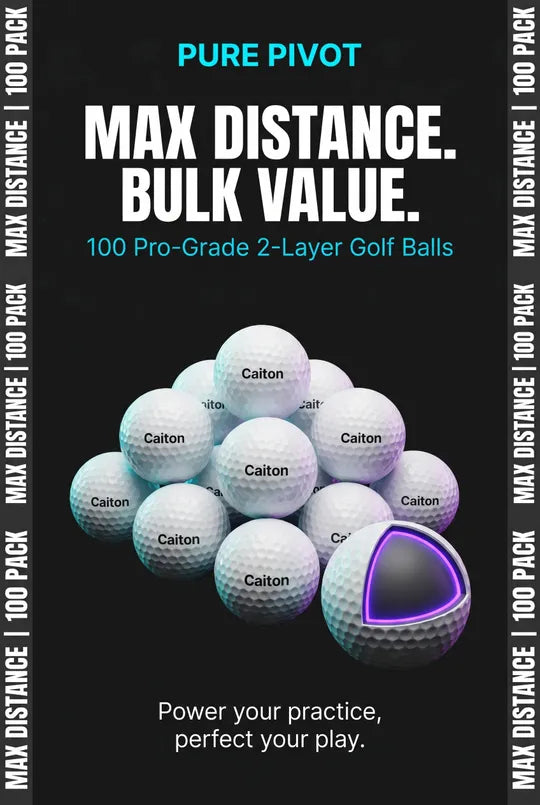 Caiton 100 Pack 2-Layer Golf Balls – 332 Dimples – Max Distance & Durability